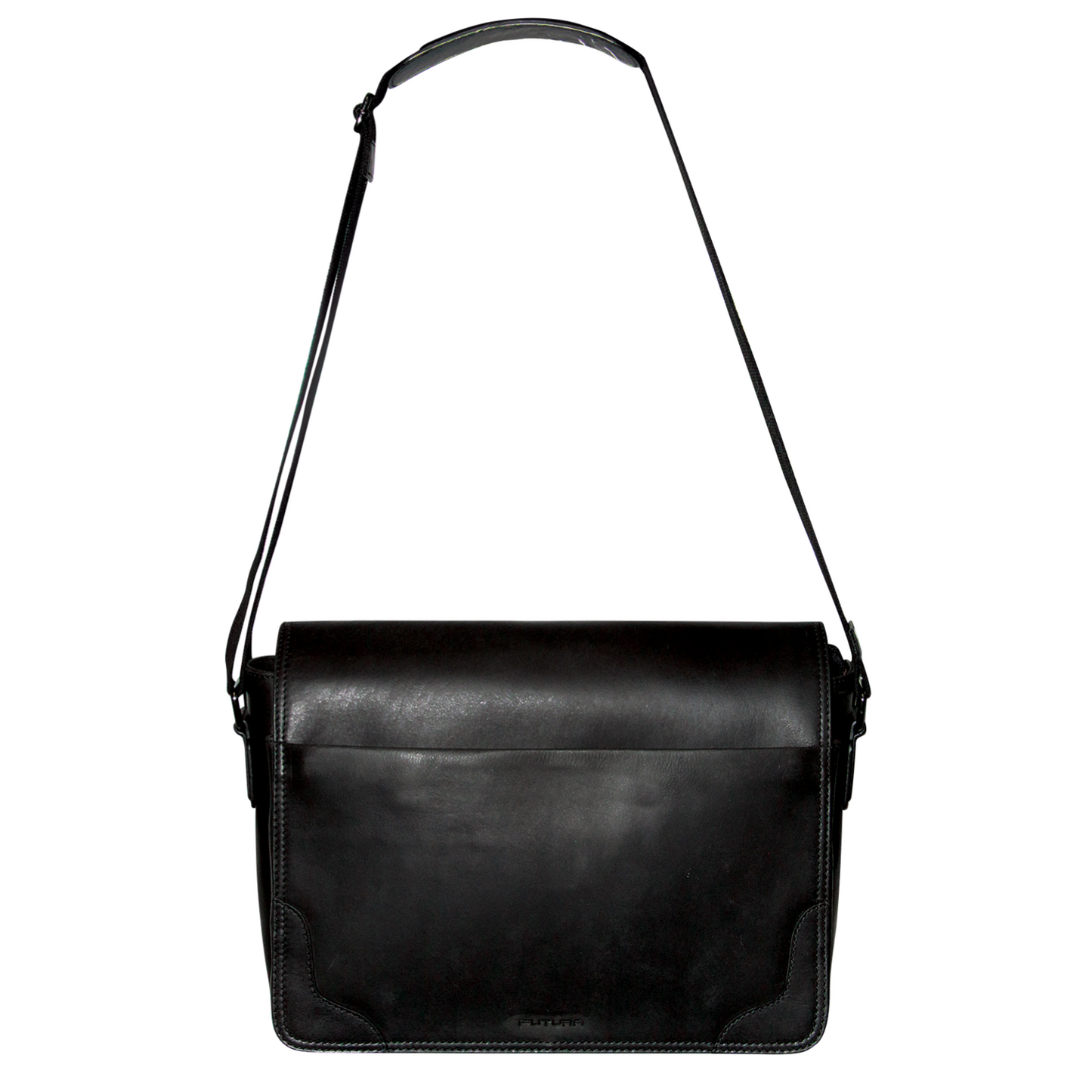 Futura Mens Laptop Messenger Sling Bag School Work Shoulder Strap - Black-1