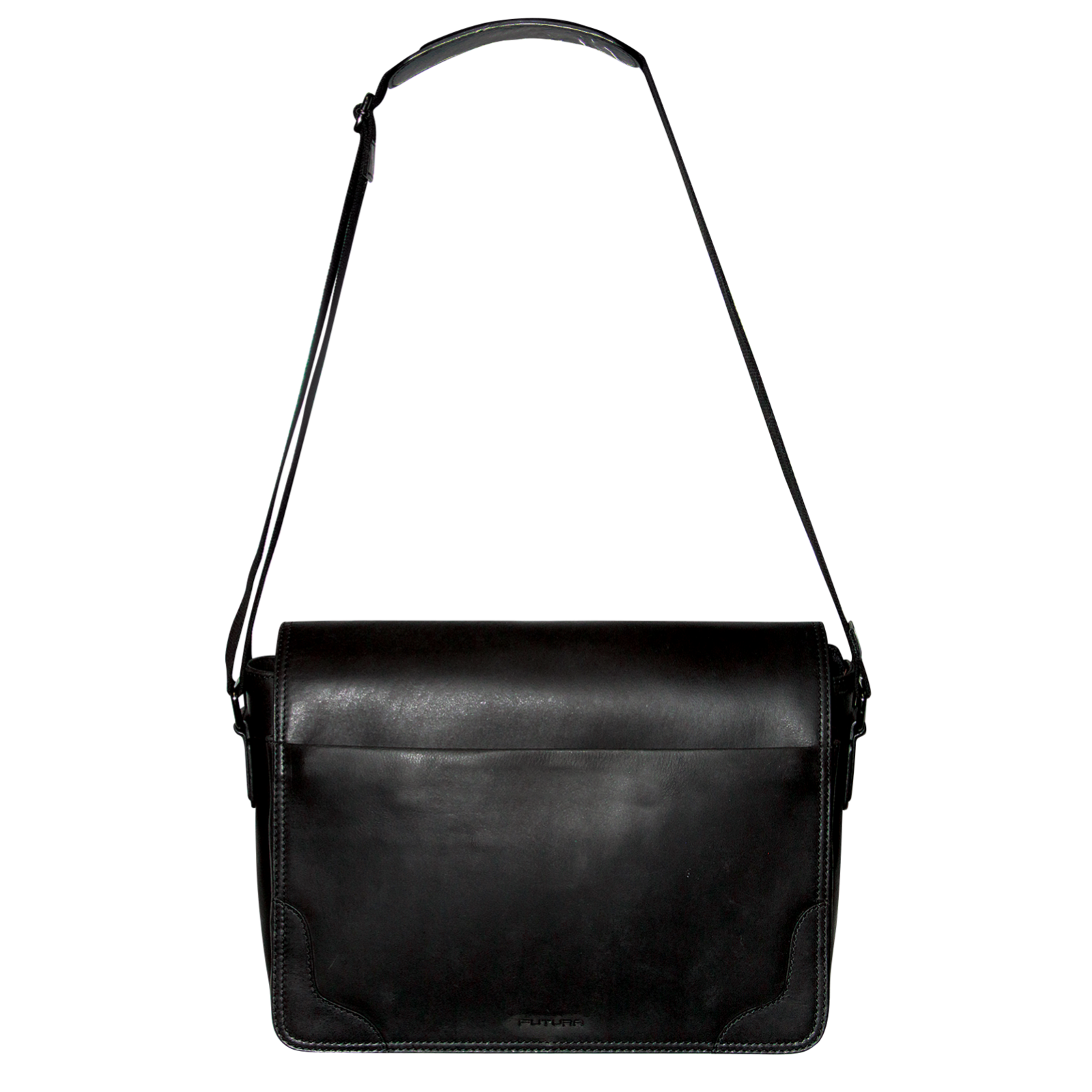 Futura Mens Laptop Messenger Sling Bag School Work Shoulder Strap - Black-1