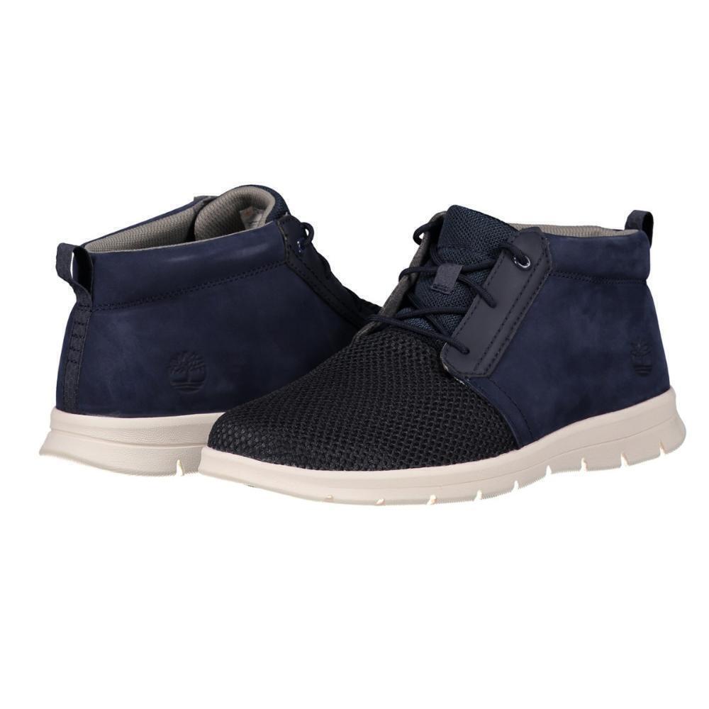Timberland Mens Graydon Fabric & Leather Shoes Sneakers Casual - Mid Navy Nubuck / Mesh-4
