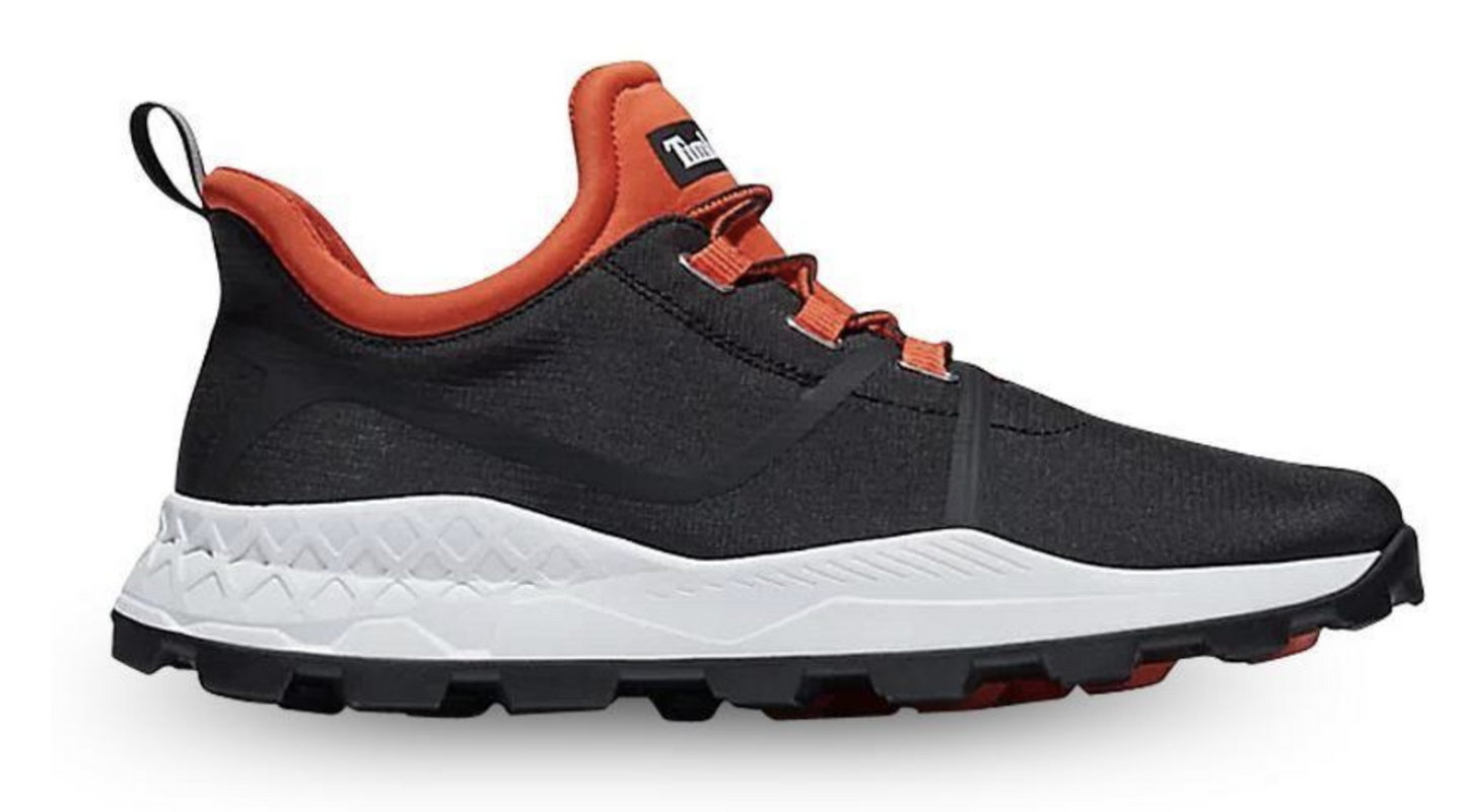 Timberland Mens Brooklyn Fabric Oxford Sneakers Shoes - Black Mesh with Orange-3