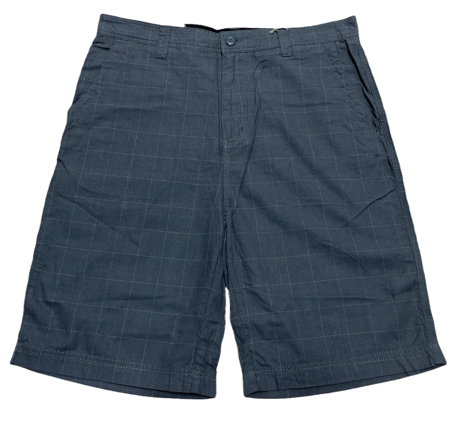 Mens 100% Cotton Summer Shorts - Check Grey-3