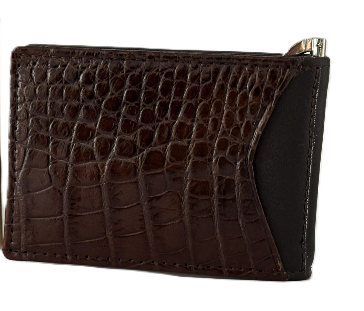 Mens Genuine Crocodile Skin Money Clip Leather Wallet in Brown (Made in Australia)