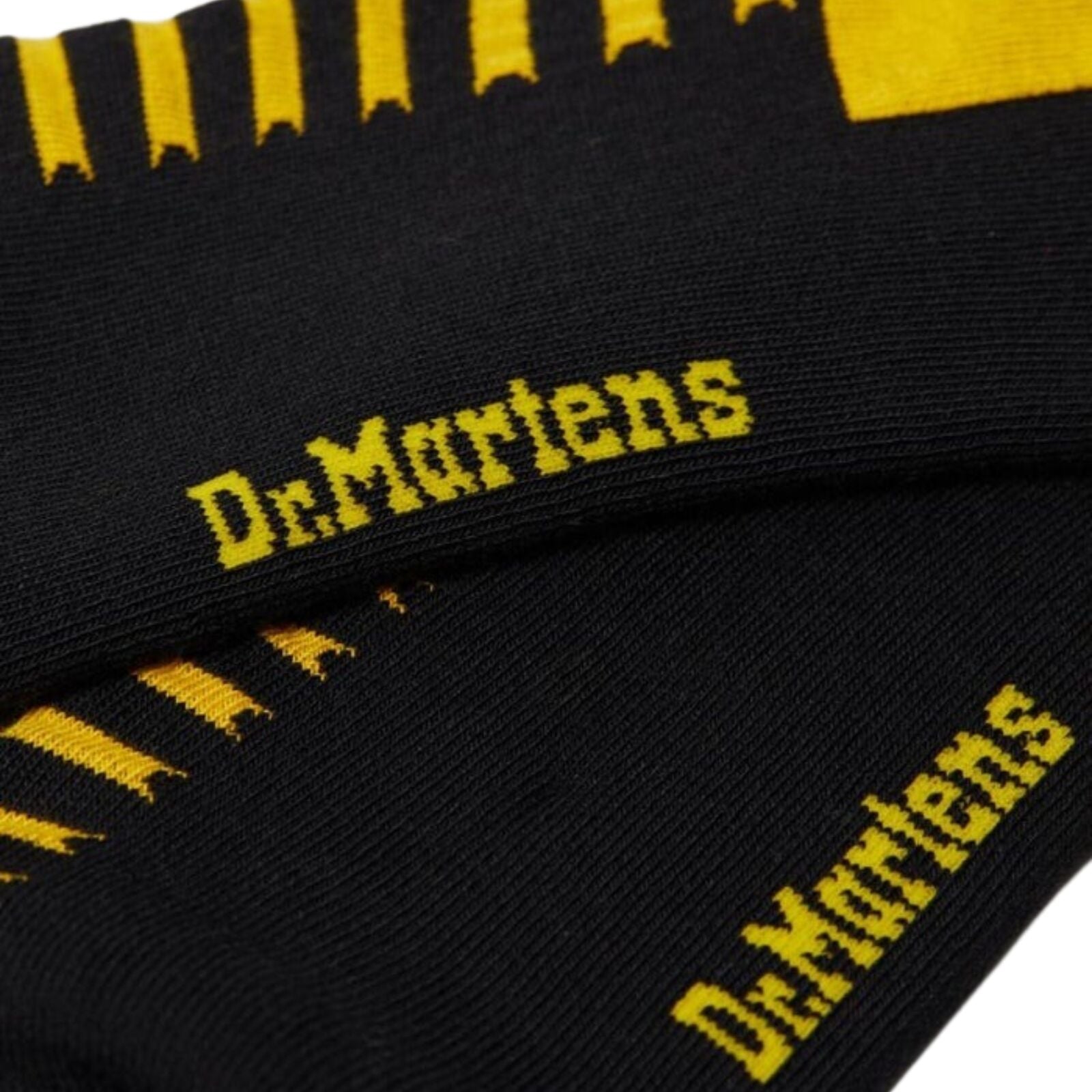 Dr. Martens Double Docs Socks in Black Yellow – Organic Cotton Blend – Cushioned – New-3