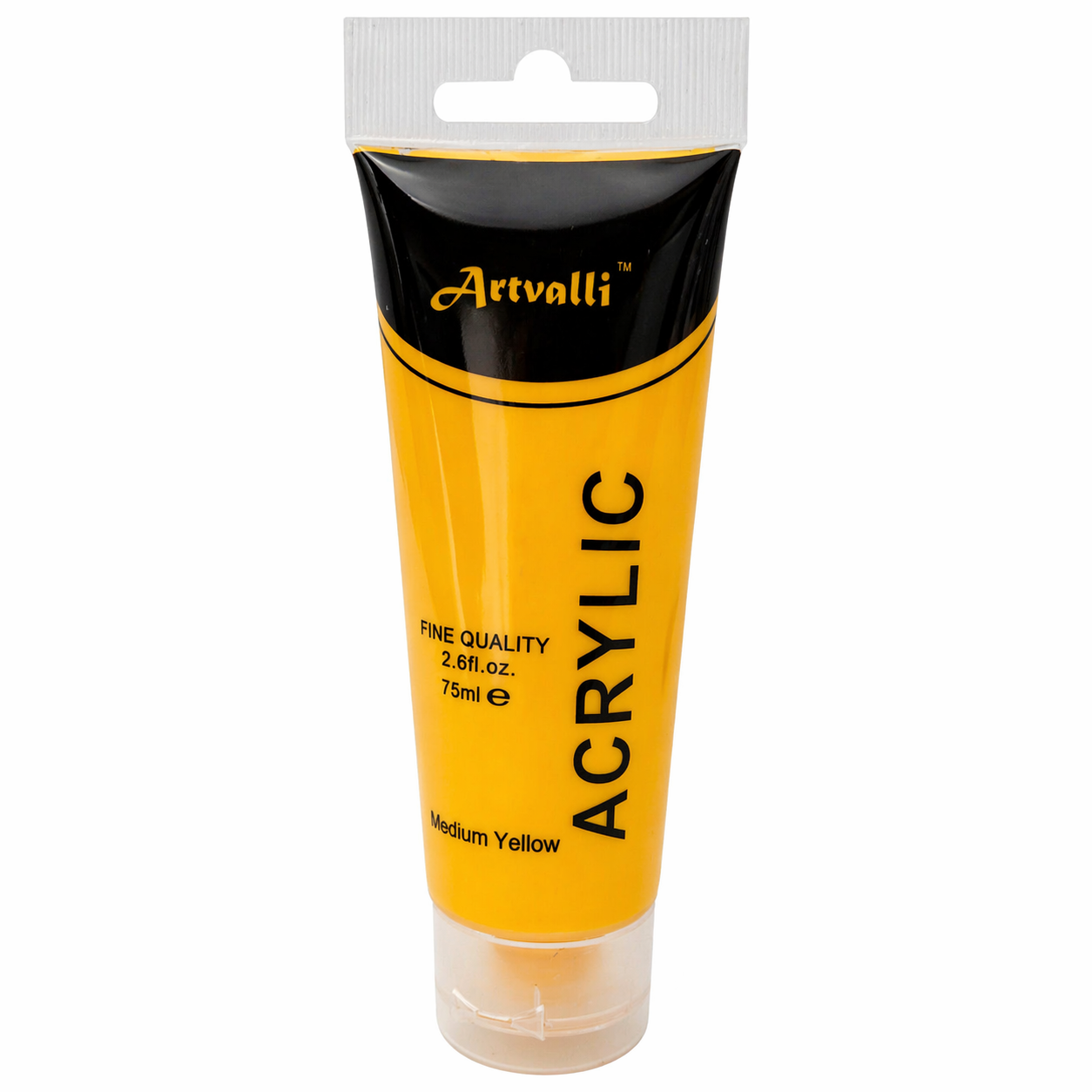 Acrylic Paint 75ml Tube Water Based Non Toxic Artist Craft - Medium Yellow