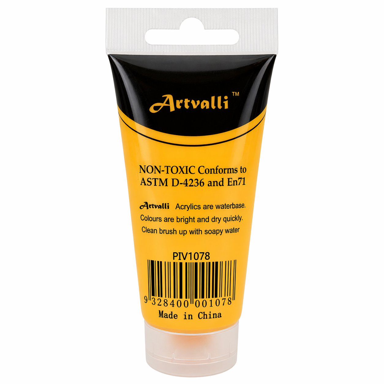 Acrylic Paint 75ml Tube Water Based Non Toxic Artist Craft - Medium Yellow