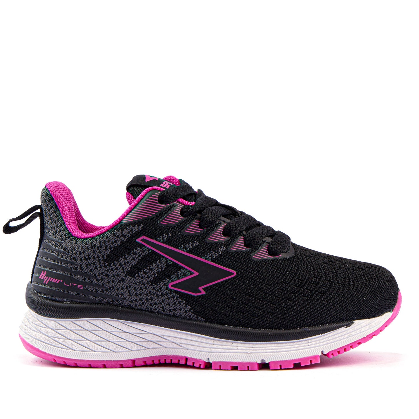 Acute Girls Lace Up Runner Black/Fuchsia-0