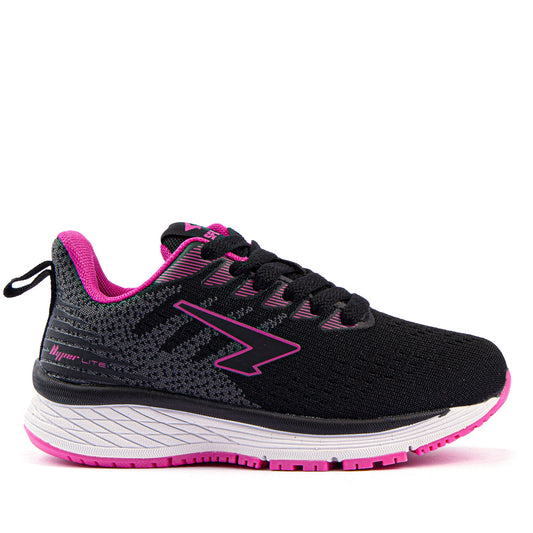Acute Girls Lace Up Runner Black/Fuchsia-0