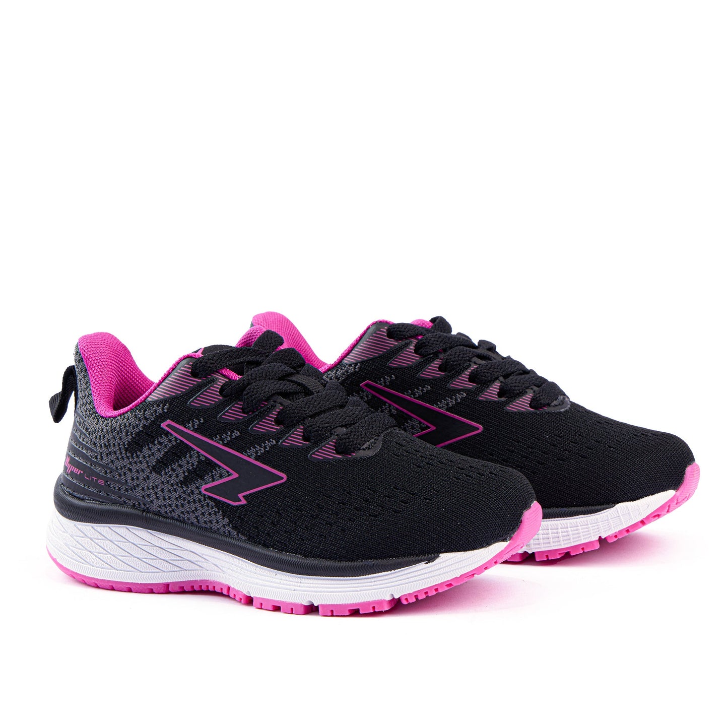 Acute Girls Lace Up Runner Black/Fuchsia-2