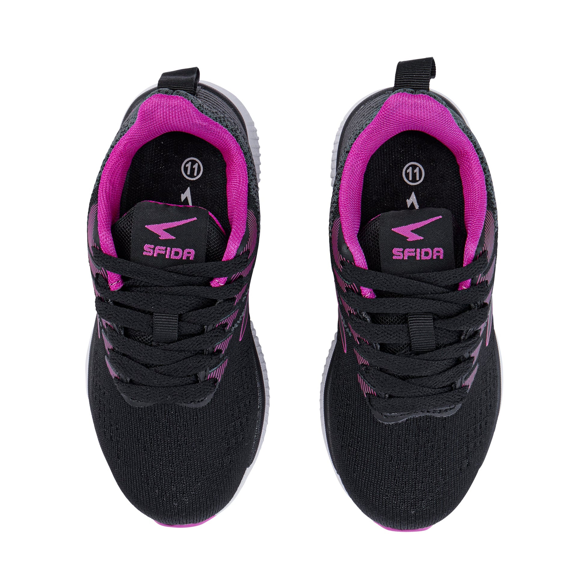 Acute Girls Lace Up Runner Black/Fuchsia-1