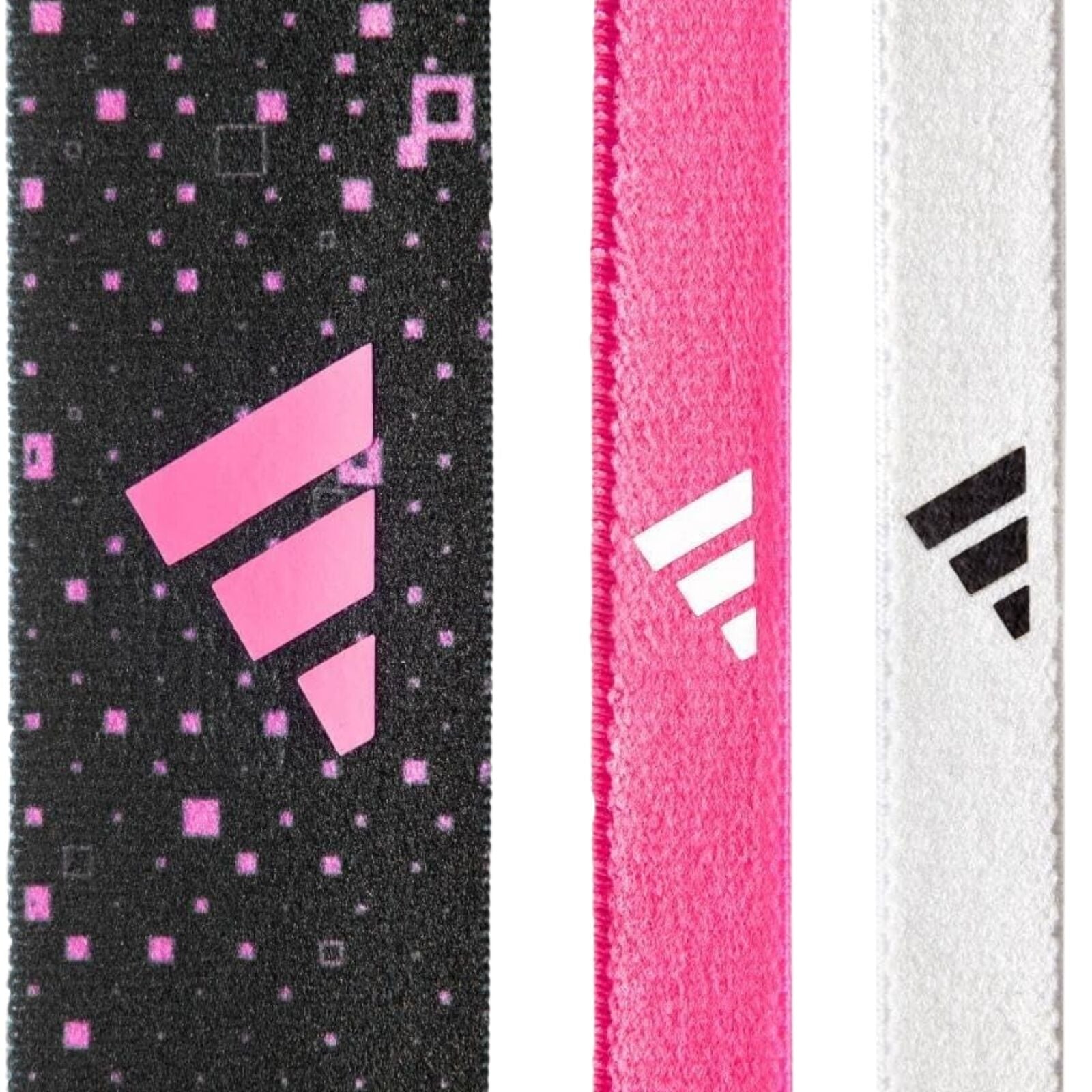 Adidas 3pk Hairbands Non-Slip Headbands Elastic One Size Washable in Graphic Black Pink White-3