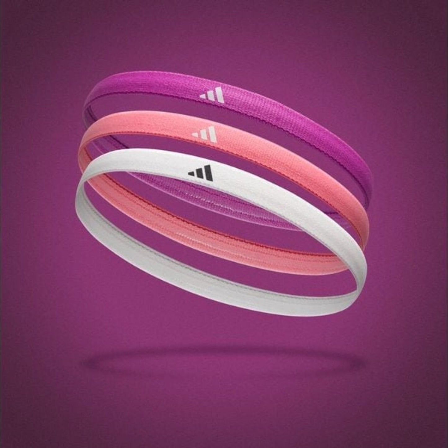 Adidas 3-Piece Set Hairbands Headbands Non-Slip Silicone in Multi