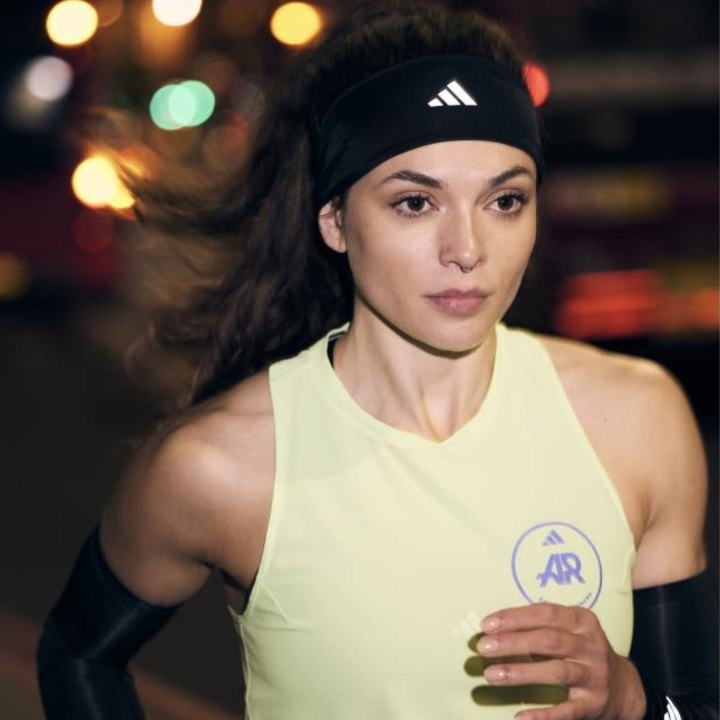 Adidas Sports Headband Haorband Wide Fit Aeroready Moisture-Wicking Reflective in Black-4