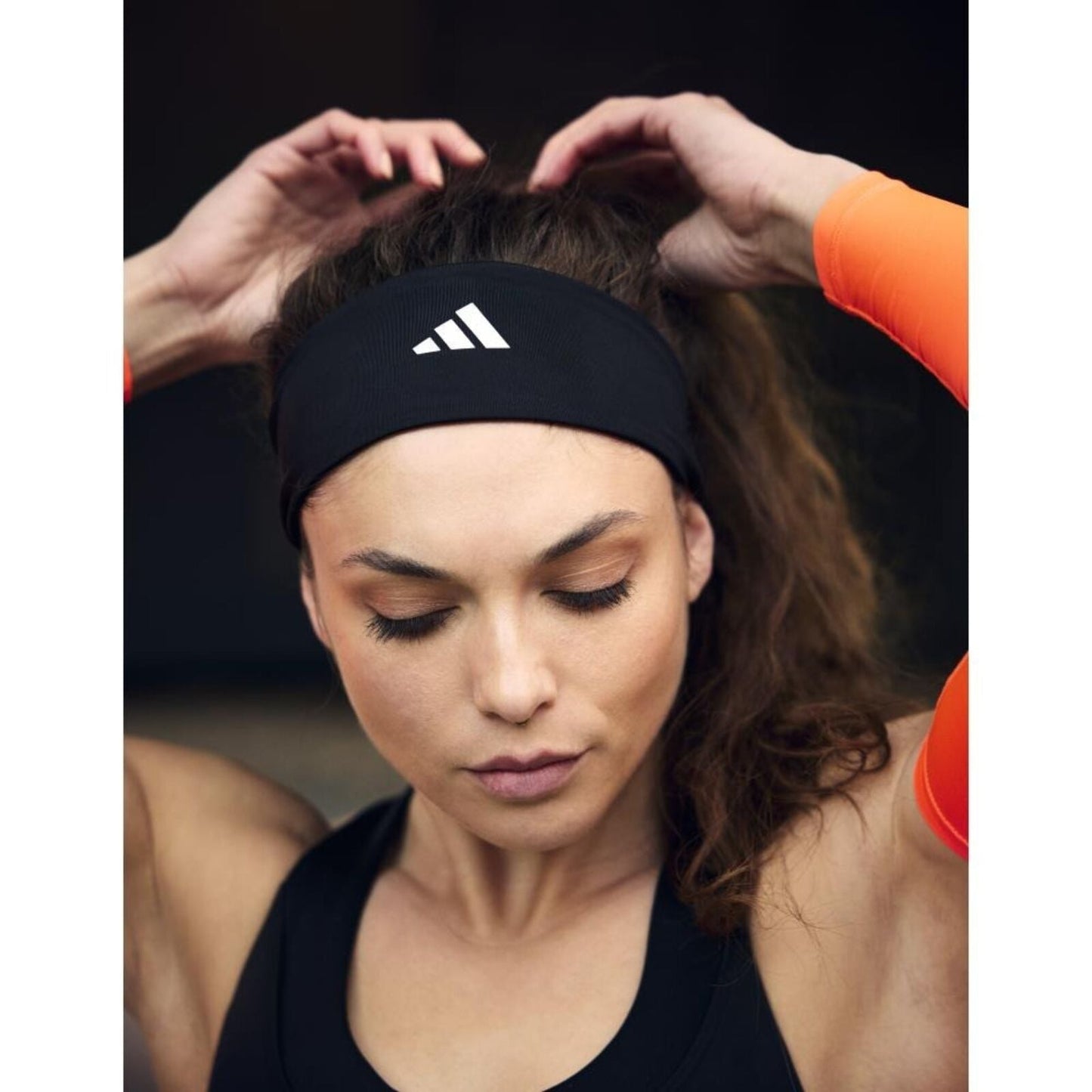 Adidas Sports Headband Haorband Wide Fit Aeroready Moisture-Wicking Reflective in Black-2