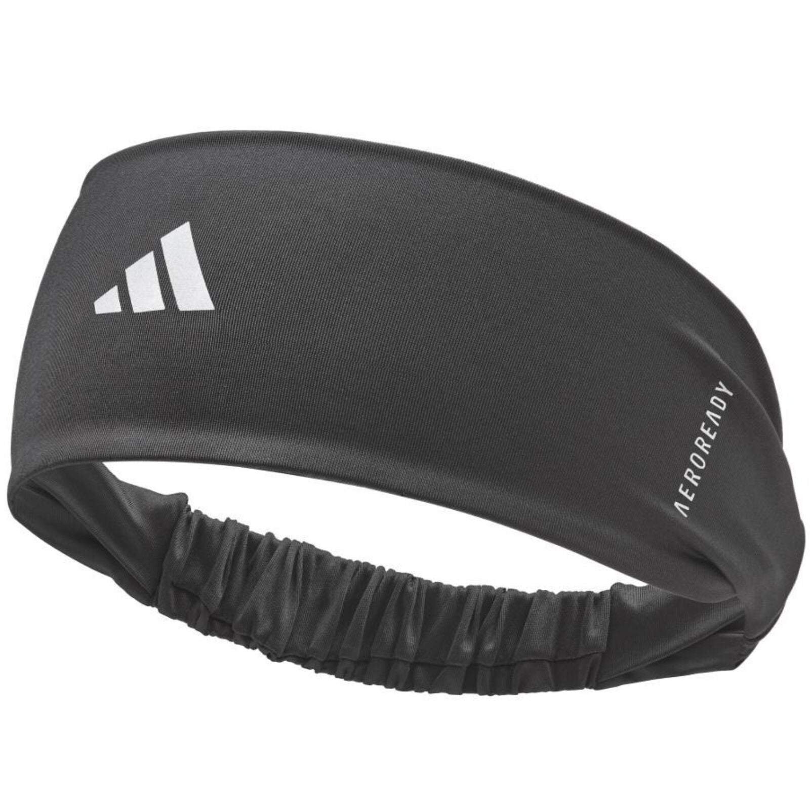 Adidas Sports Headband Haorband Wide Fit Aeroready Moisture-Wicking Reflective in Black-0