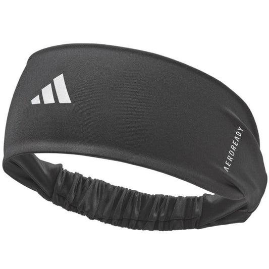 Adidas Sports Headband Haorband Wide Fit Aeroready Moisture-Wicking Reflective in Black-0