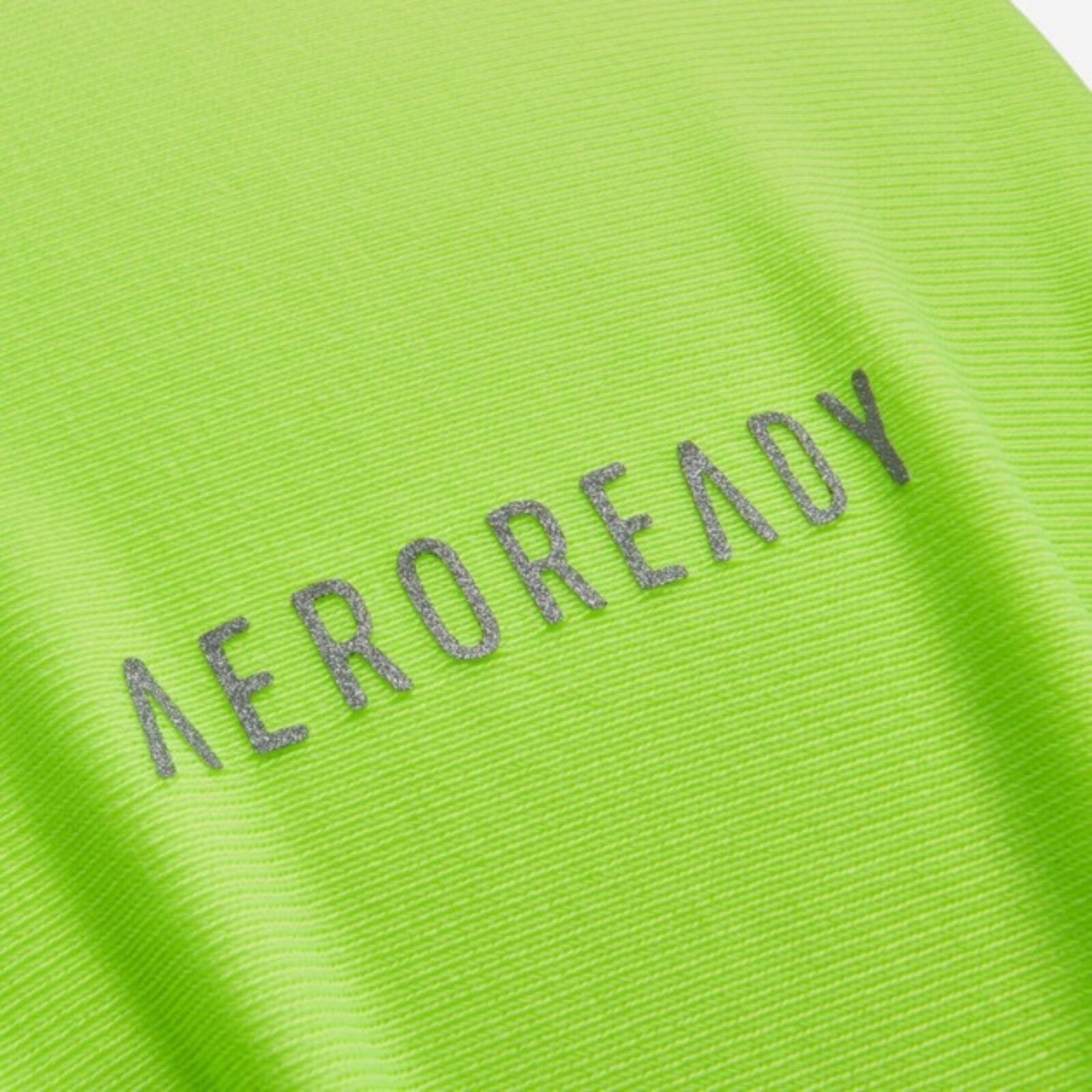 Adidas Sports Hairband Headband Wide Fit Aeroready Reflective Logo One Size in Lucid Lemon-2