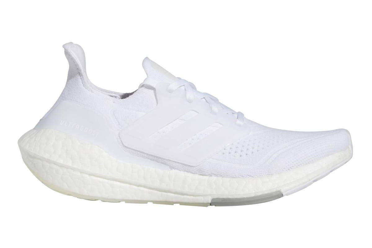 Adidas Womens Ultraboost 21 Running Race Gym Shoe - White/Grey-7