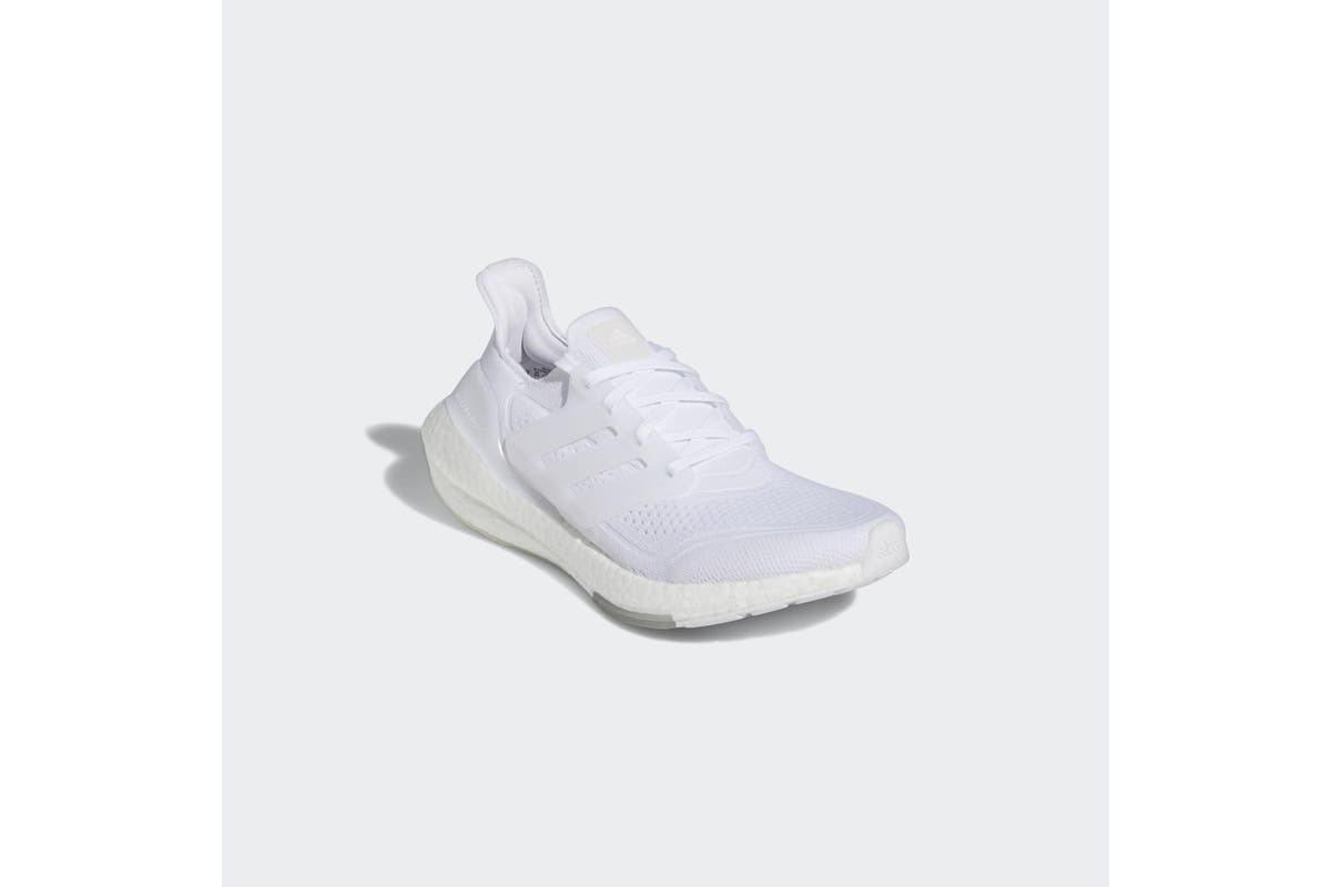 Adidas Womens Ultraboost 21 Running Race Gym Shoe - White/Grey-4