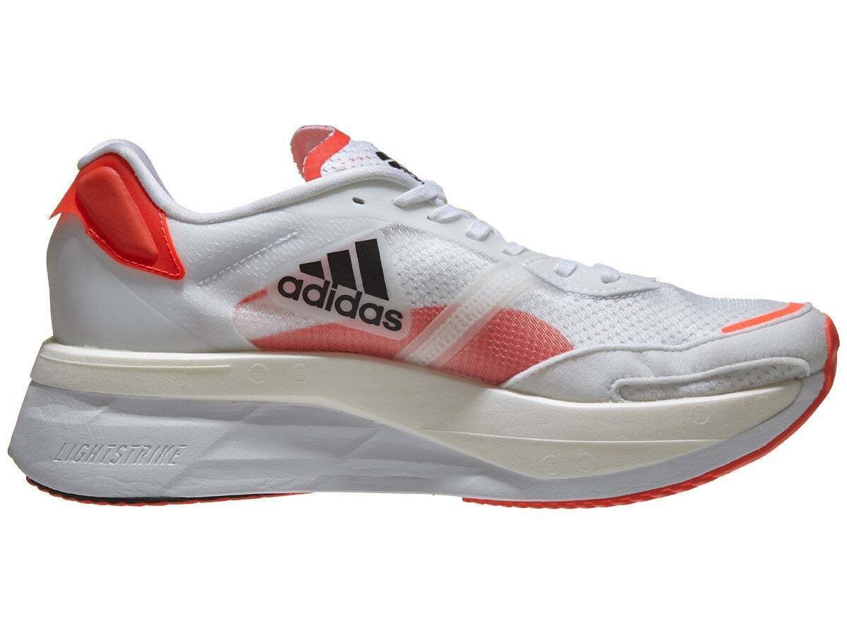 Adidas Mens Adizero Boston 10 Shoes Runners Sneakers - White/Black/Red-7