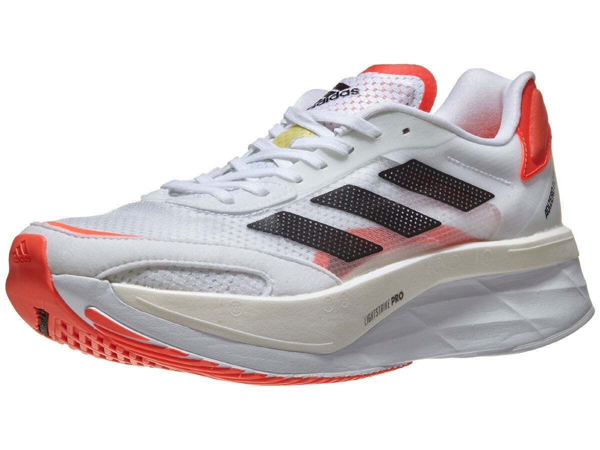 Adidas Mens Adizero Boston 10 Shoes Runners Sneakers - White/Black/Red-3