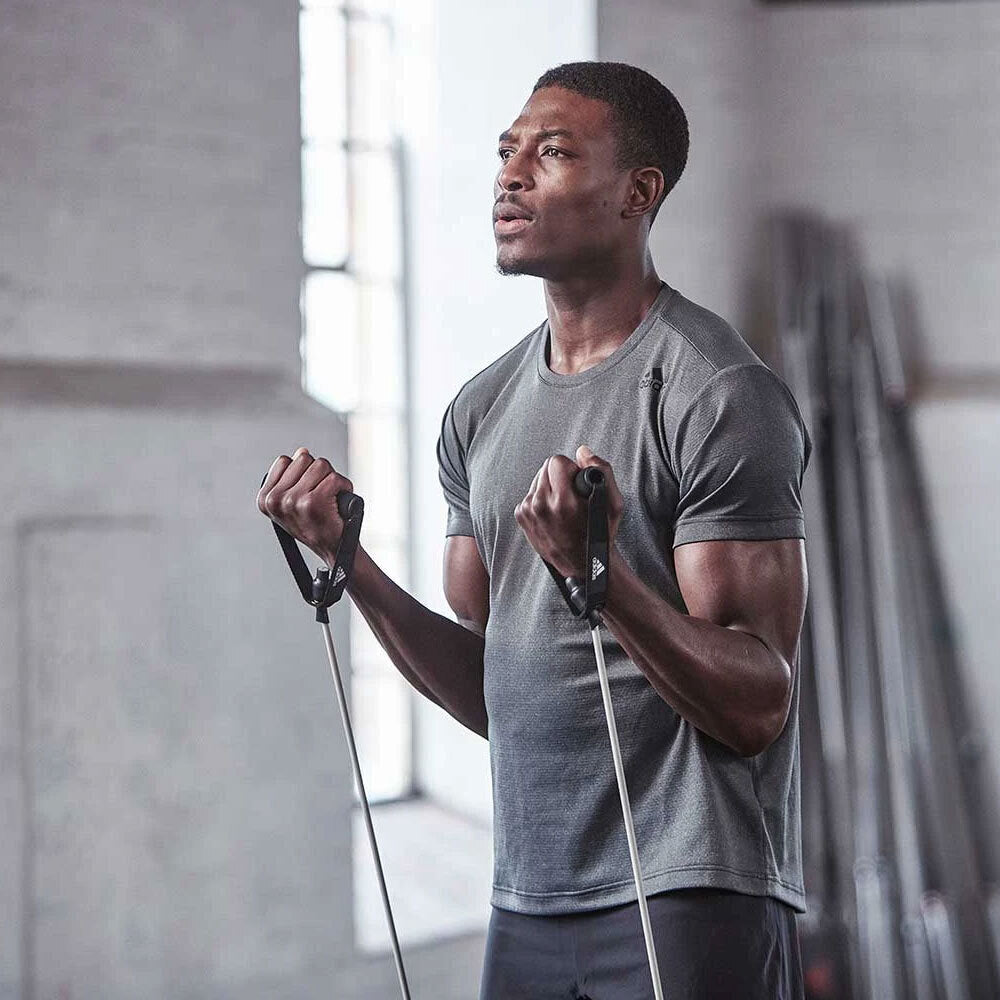 Adidas Resistance Tube Level 2 Band Elastic Yoga Fitness Gym Strap - Grey/Black-3