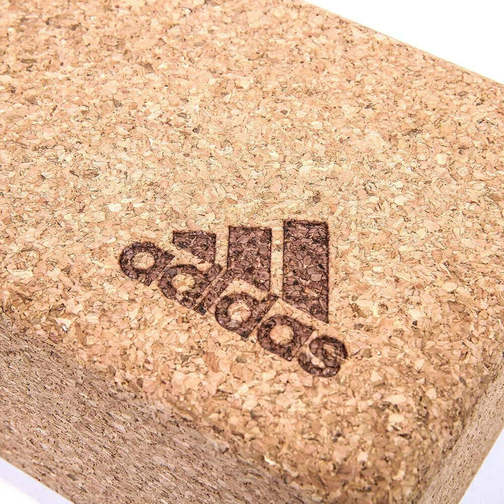 Adidas Yoga Cork Block Home Gym Fitness Exercise Pilates Tool Brick - Brown-2