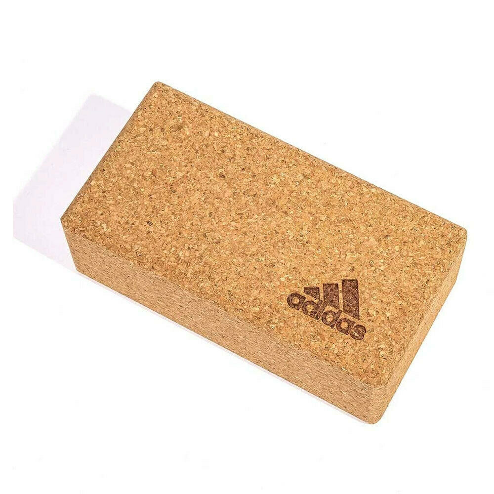 Adidas Yoga Cork Block Home Gym Fitness Exercise Pilates Tool Brick - Brown-3