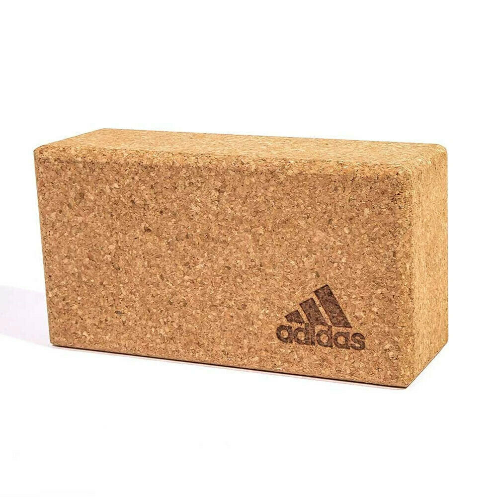 Adidas Yoga Cork Block Home Gym Fitness Exercise Pilates Tool Brick - Brown-1