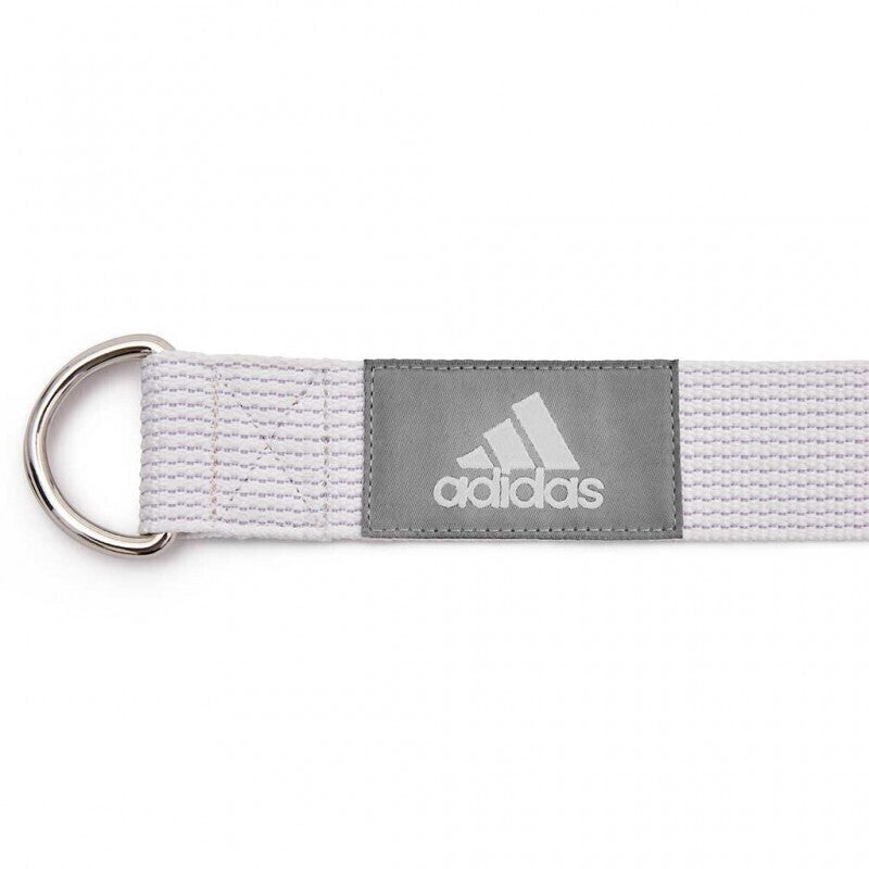 Adidas Premium Yoga Strap 2.5m Long Adjustable Belt Pilates Stretching Poses - Chalk White-3
