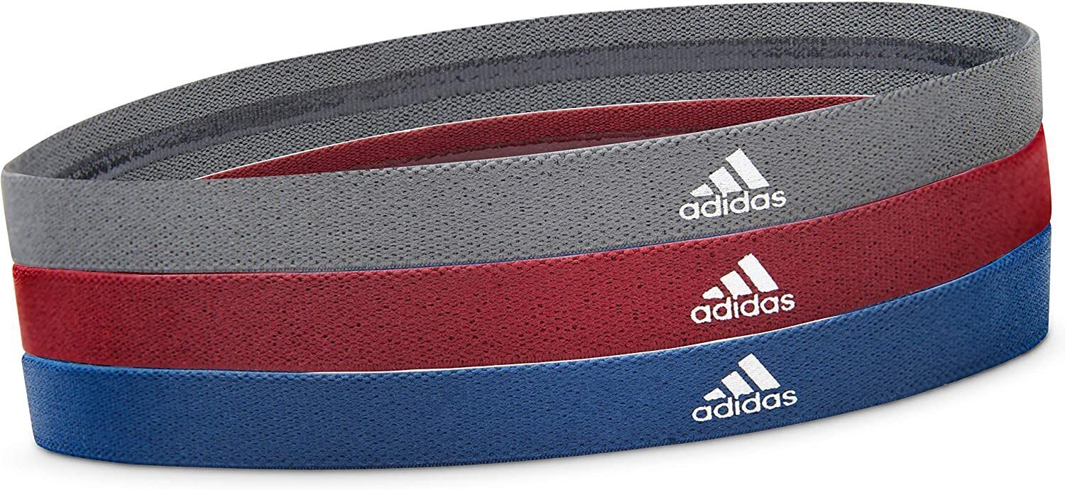 3pcs Adidas Sports Headband Hair Bands Gym Training Fitness Yoga - Grey/Blue/Burgundy-1