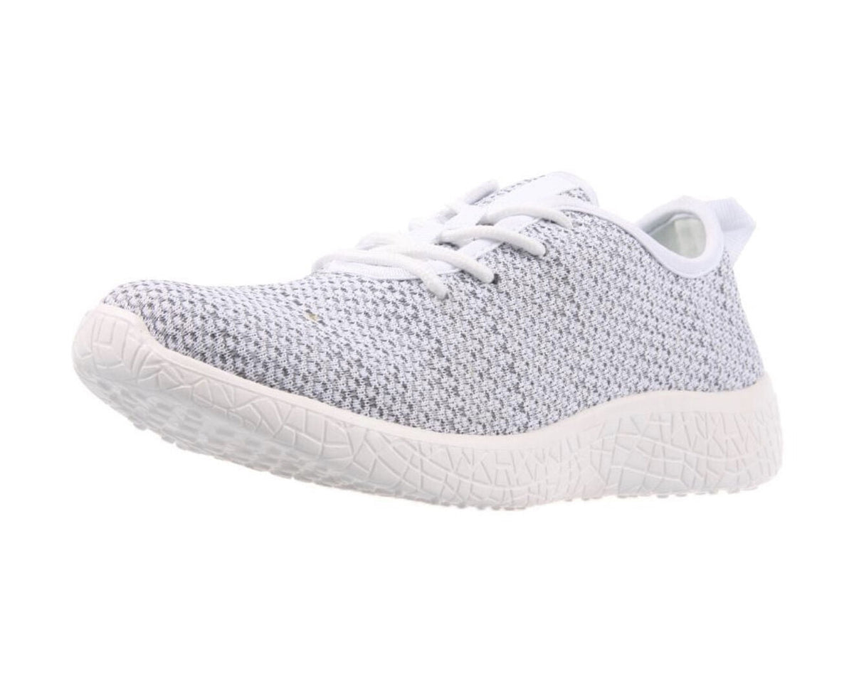 AEROSPORT Impress Womens Memory Foam Runners Sneakers Gym Knit Mesh - White/Grey
