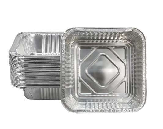 48x Deep Foil Aluminium Disposable Food Container Trays Pans Baking Roast Bulk 33x27x11cm