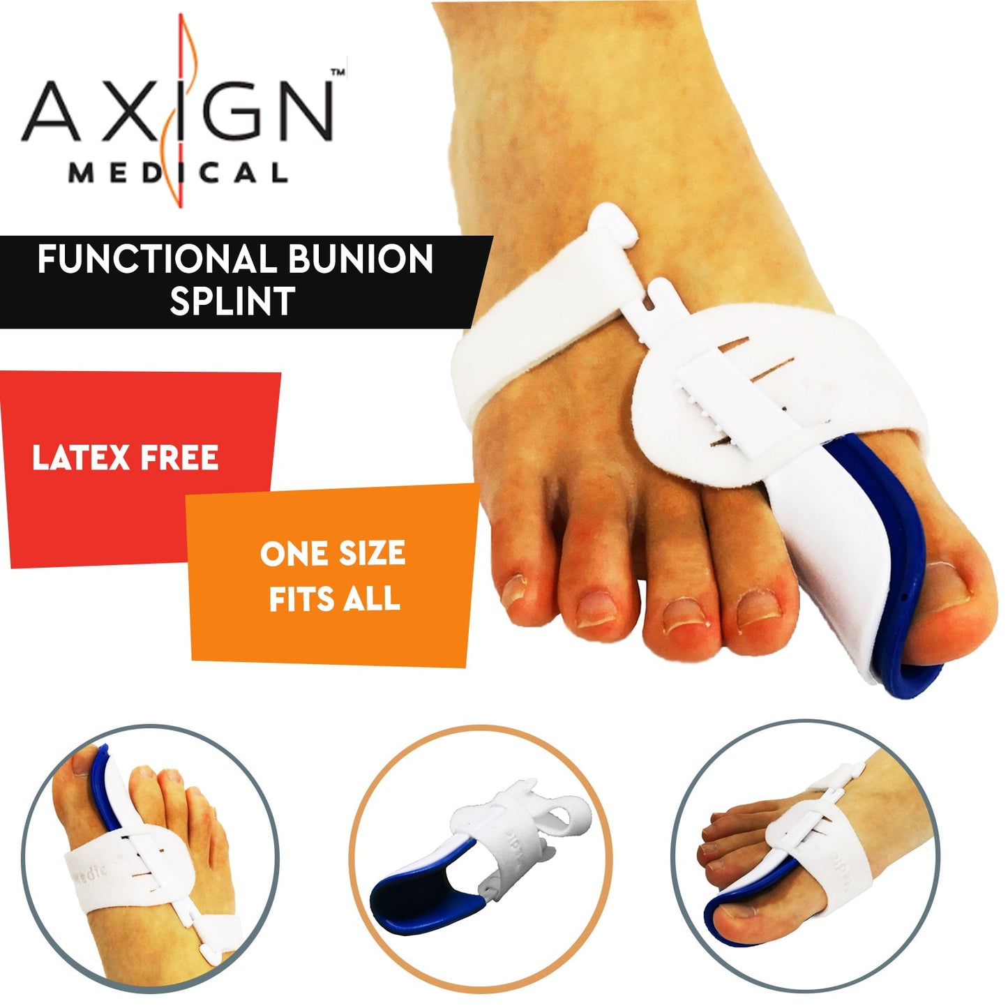 Axign Medical Toe Splint Corrector Strap Orthopedic Hallux Valgus Bunion Straightener Support-1