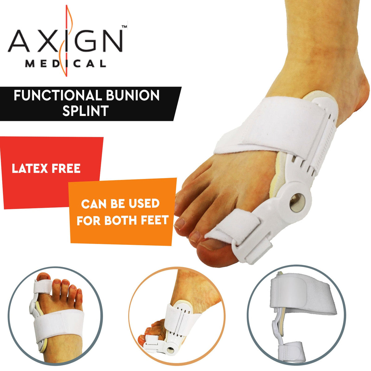AXIGN Medical Functional Bunion Splint Corrector Hammer Orthopedic Brace Hallux Valgus