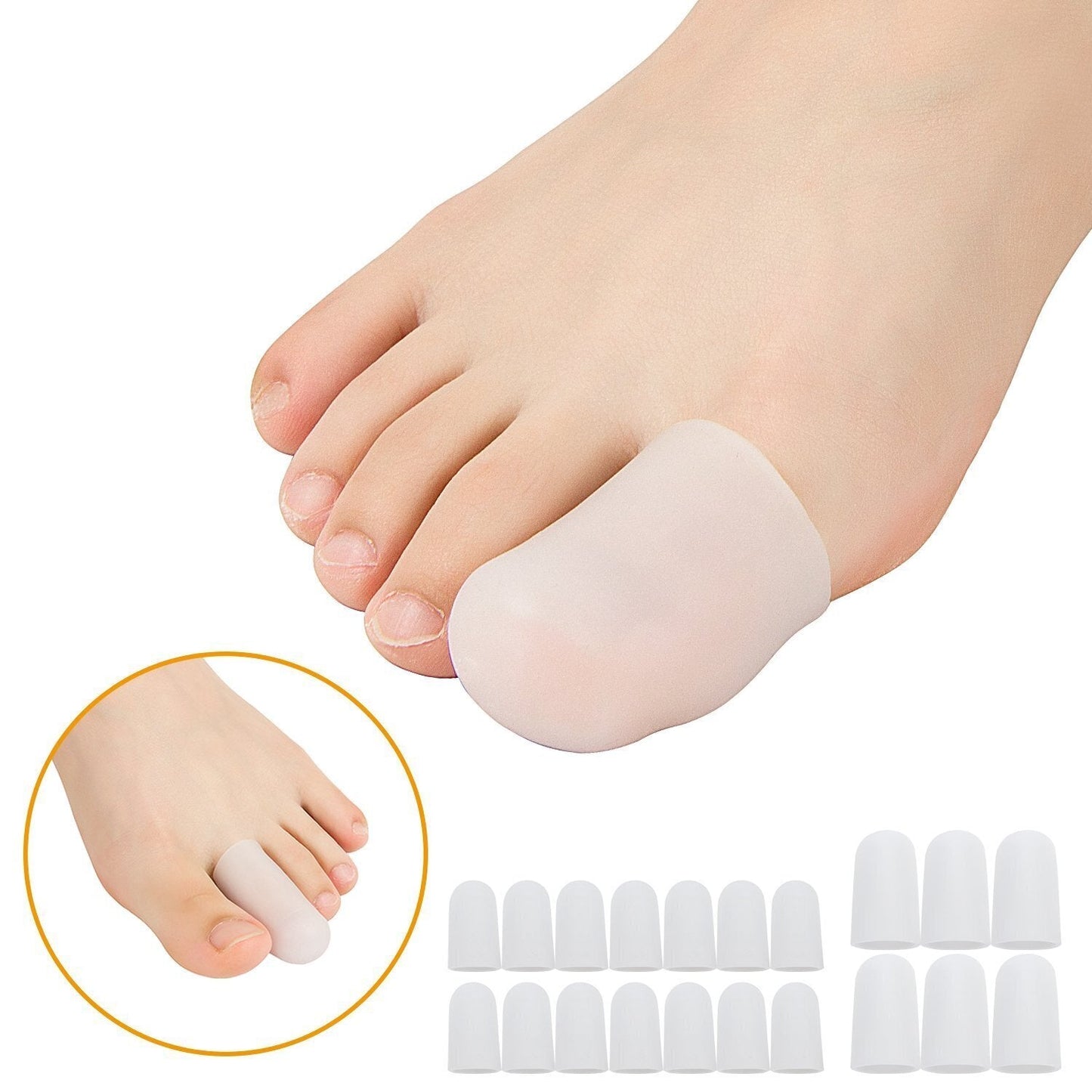 Axign Medical Toe Silicone Gel Protector Sleeve Tubes Ingrown Nail Corn Cushion Cap-2