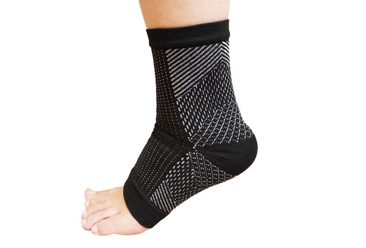 1 Pair AXIGN Medical Plantar Fasciitis Compression Sock Ankle Sleeve Support - Black-0