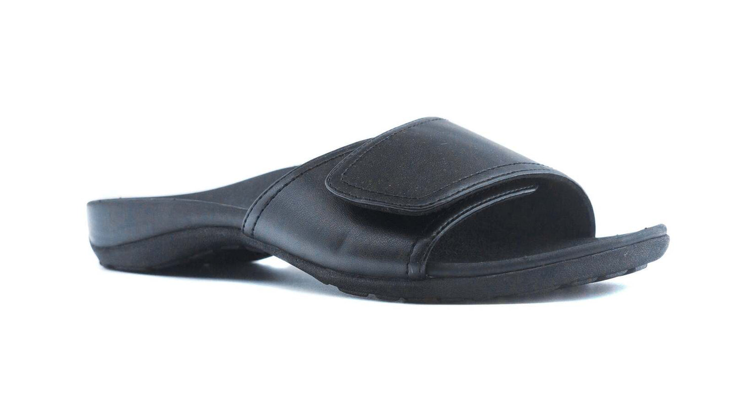 Orthotic Sandals Bunion Flip-Flops Flat Heel Slide Slippers Flats - Black (EU 46)-1