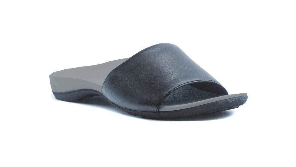 Axign Becky Elastic Orthotic Slides Thongs Flip Flops - Black-1