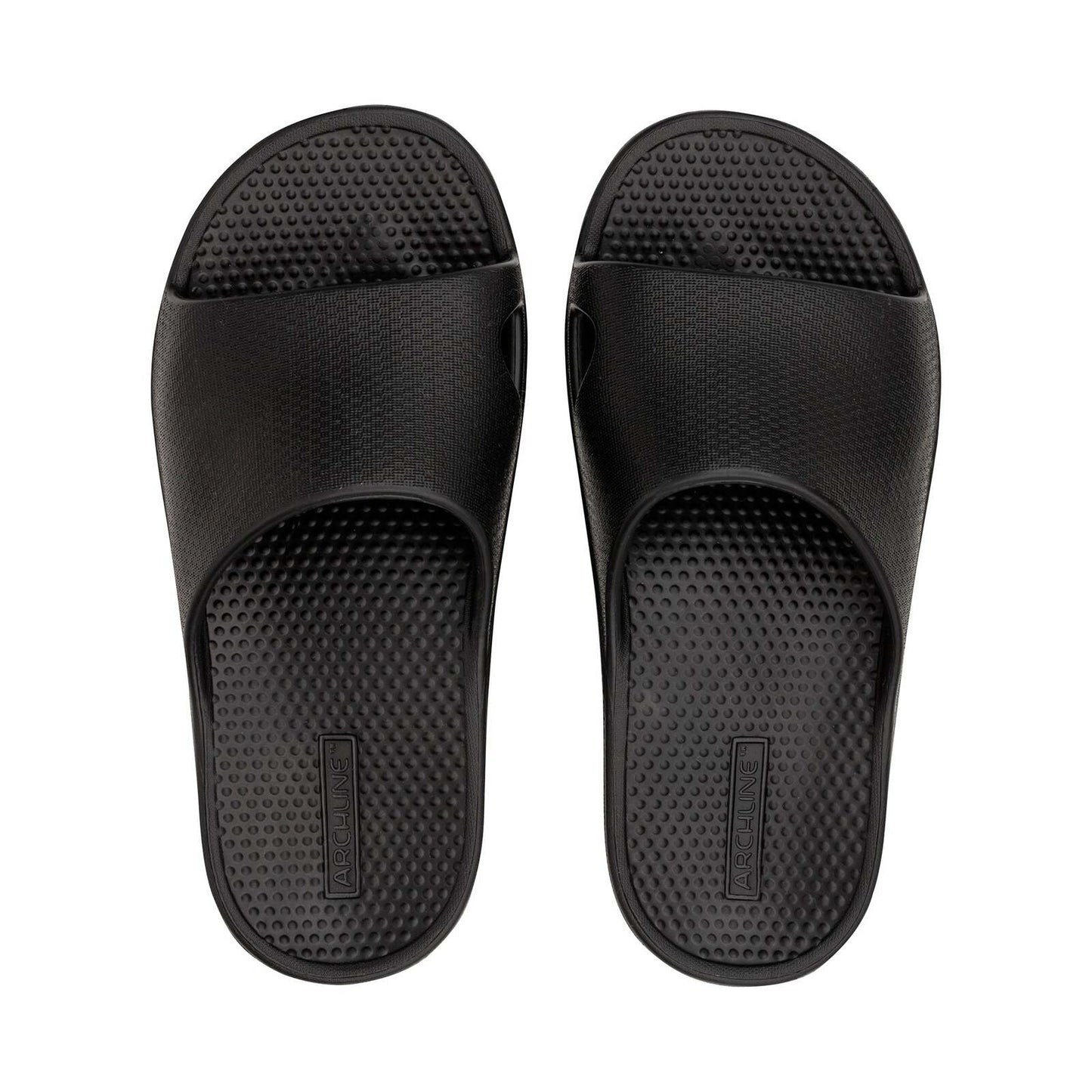Archline Rebound Orthotic Slides Flip Flop Thongs Slip On Arch Support - Black-0