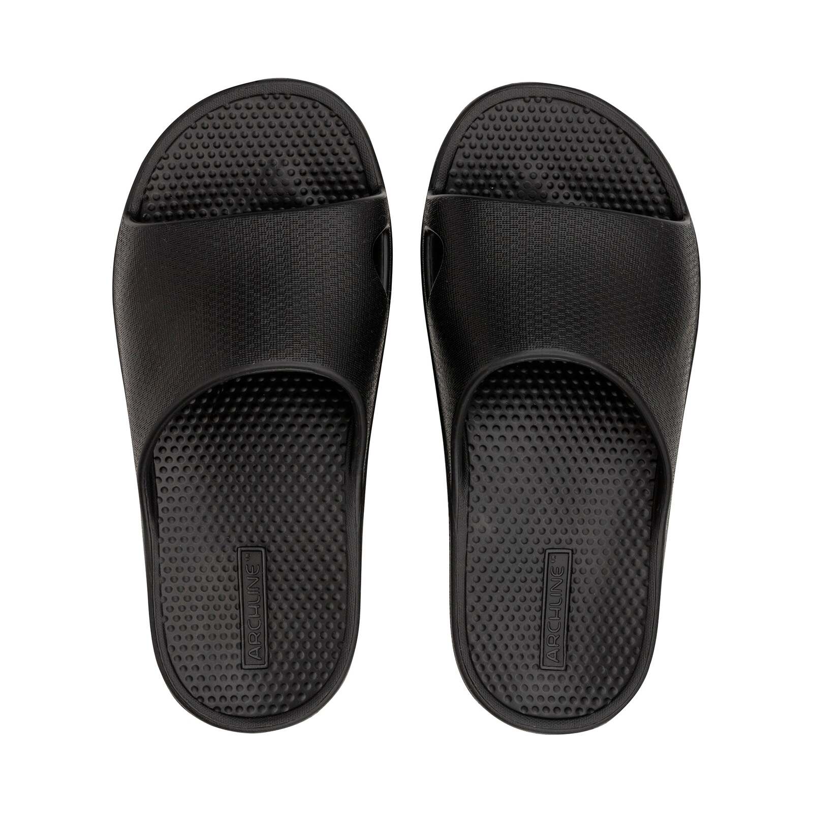 Archline Rebound Orthotic Slides Flip Flop Thongs Slip On Arch Support - Black-0