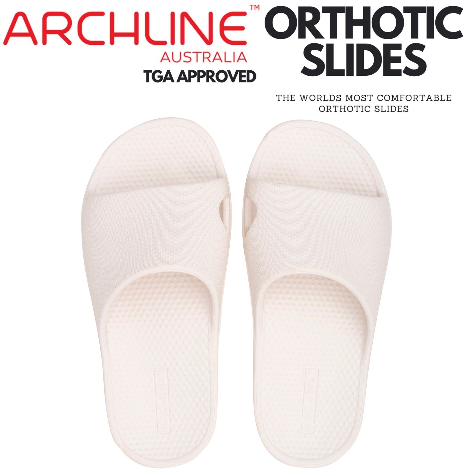 Archline Rebound Orthotic Slides Flip Flop Thongs Slip On Arch Support - White-1