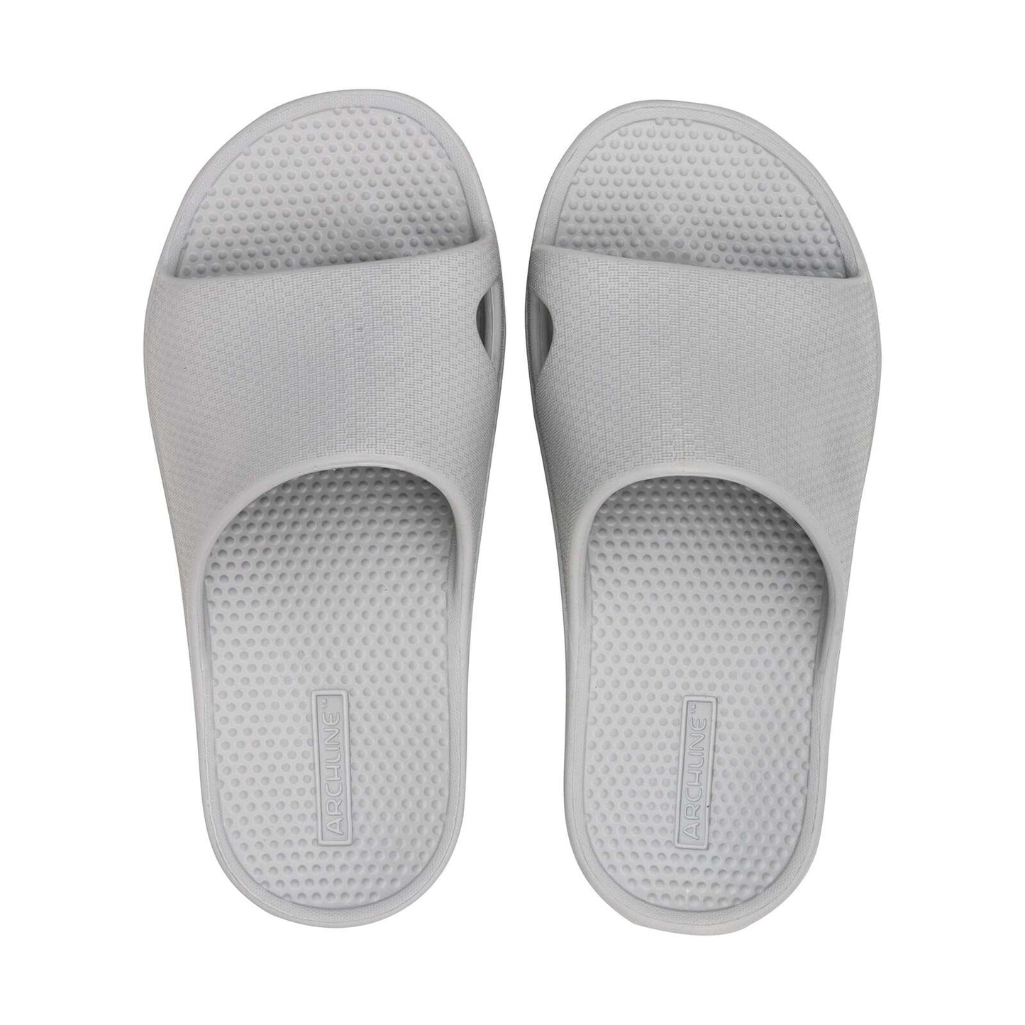 Archline Rebound Orthotic Slides Flip Flop Thongs Slip On Arch Support - Stone Grey-0