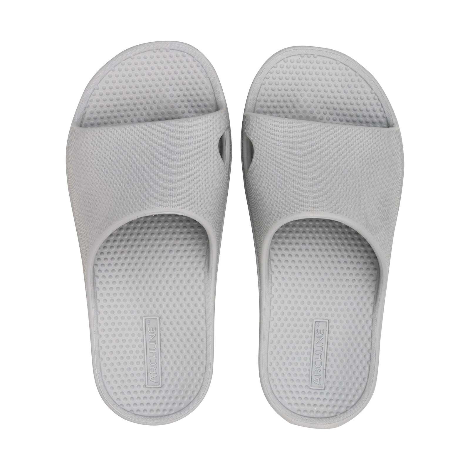 Archline Rebound Orthotic Slides Flip Flop Thongs Slip On Arch Support - Stone Grey-0