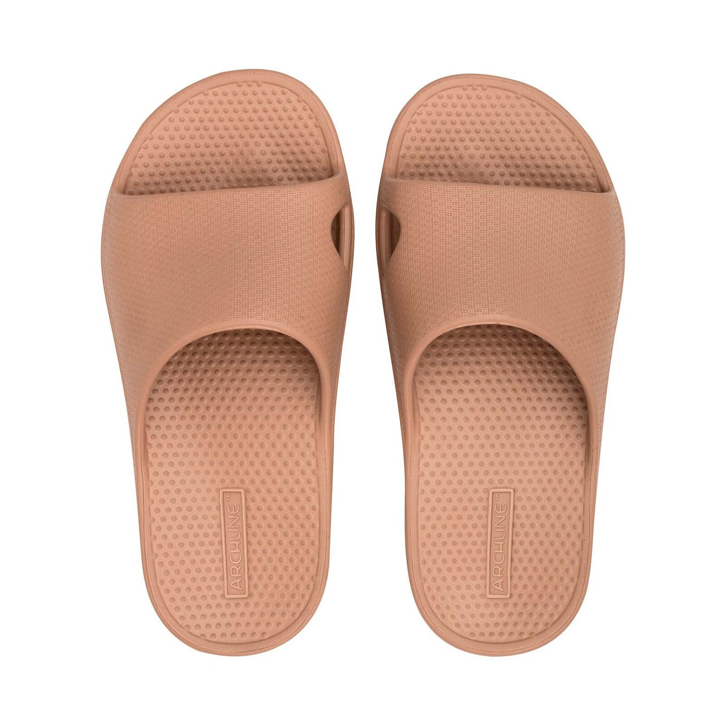 Archline Rebound Orthotic Slides Flip Flop Thongs Slip On Arch Support - Putty-0