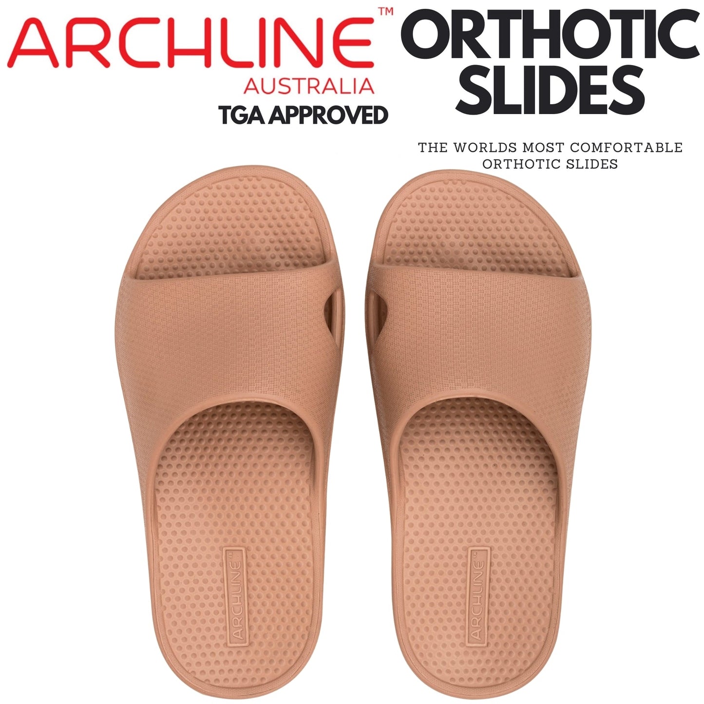 Archline Rebound Orthotic Slides Flip Flop Thongs Slip On Arch Support - Putty-1
