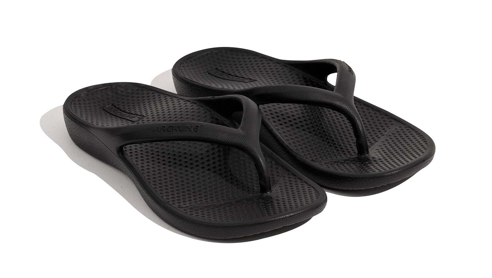 Archline Rebound Orthotic Foam Thongs Arch Support Flip Flops Orthopedic - Black-4
