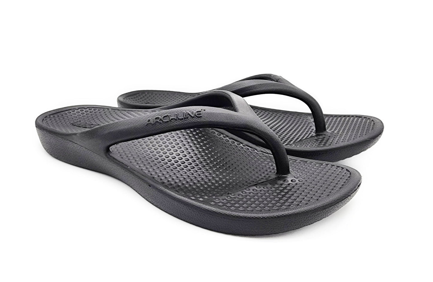 Archline Rebound Orthotic Foam Thongs Arch Support Flip Flops Orthopedic - Black-3