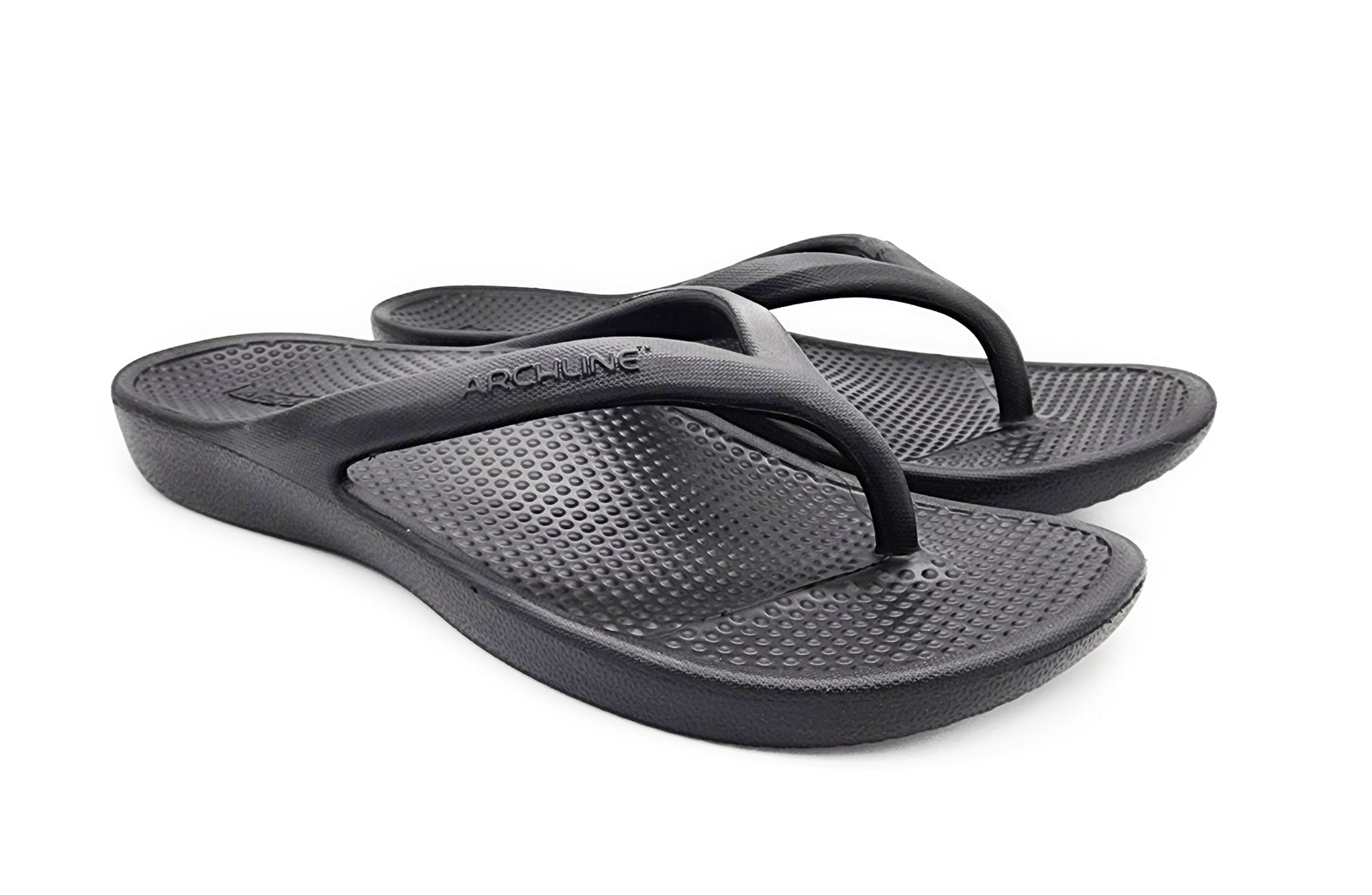 Archline Rebound Orthotic Foam Thongs Arch Support Flip Flops Orthopedic - Black-3