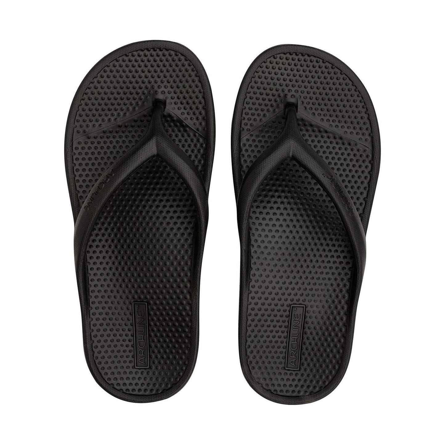 Archline Rebound Orthotic Foam Thongs Arch Support Flip Flops Orthopedic - Black-0