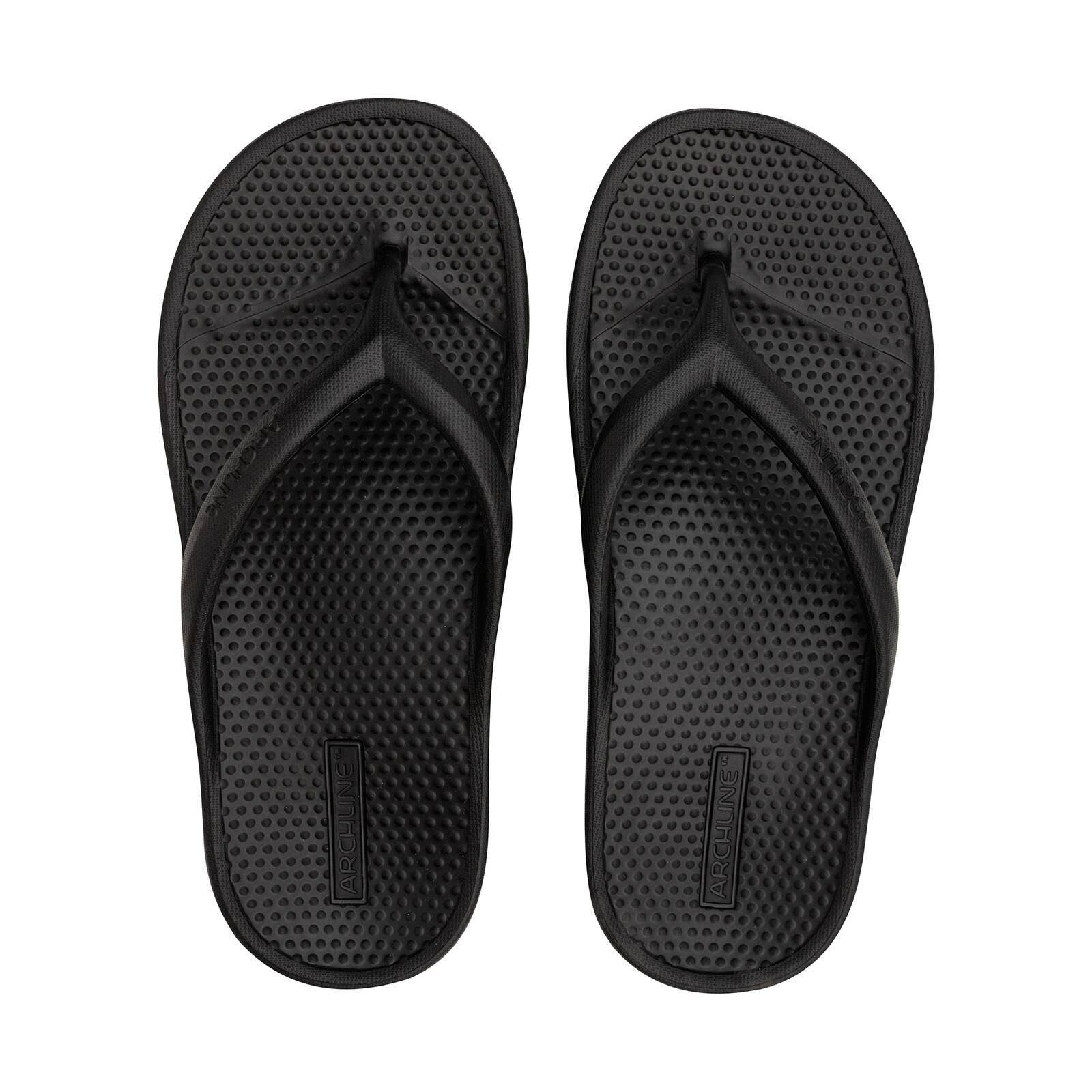Archline Rebound Orthotic Foam Thongs Arch Support Flip Flops Orthopedic - Black-0